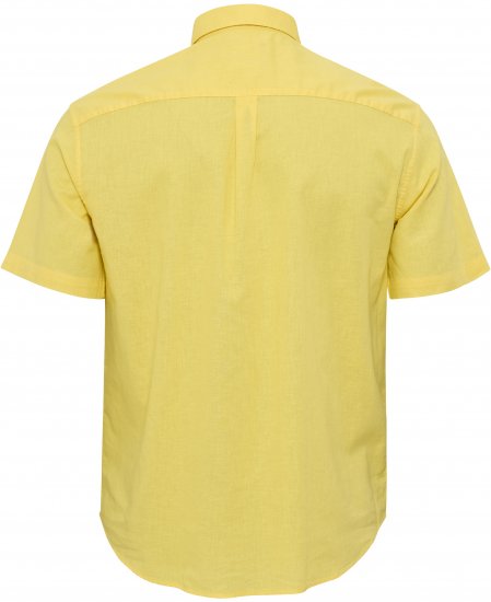 North Latitude Shirt Linen Cotton Short Sleeve TALL Yellow - HERRKLÄDER MT-6XLT - Kläder för långa män