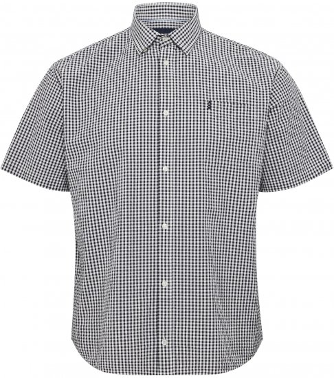 North Latitude Shirt Short Sleeve Checked Grey - Skjortor - Stora skjortor - 2XL-8XL