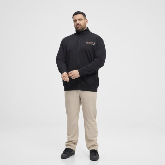 North Latitude Sweatshirt Cardigan Black - Tröjor & hoodies - Stora hoodies & tröjor - 2XL-14XL