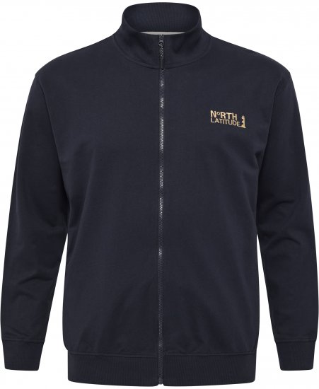 North Latitude Sweatshirt Cardigan Navy - Tröjor & hoodies - Stora hoodies & tröjor - 2XL-14XL