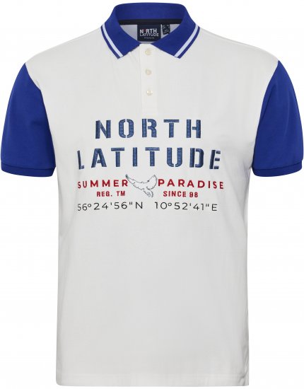 North Latitude Polo Short Sleeve Blue And White - Pikétröjor - Stora pikétröjor - 2XL-8XL