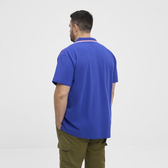 North Latitude Polo Pique V-Neck Blue - Pikétröjor - Stora pikétröjor - 2XL-8XL