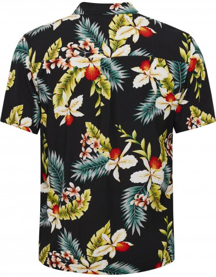 North Latitude Shirt Short Sleeve Printed Allover Black - Skjortor - Stora skjortor - 2XL-8XL