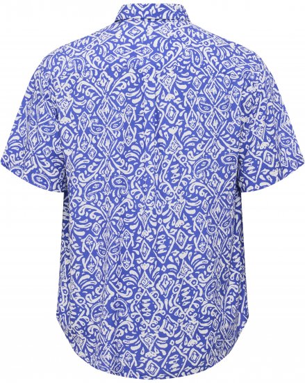 North Latitude Shirt Denim Printed Allover Blue - Skjortor - Stora skjortor - 2XL-8XL