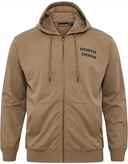 North Latitude Hoodie with Zipper Dark Sand - Tröjor & hoodies - Stora hoodies & tröjor - 2XL-14XL