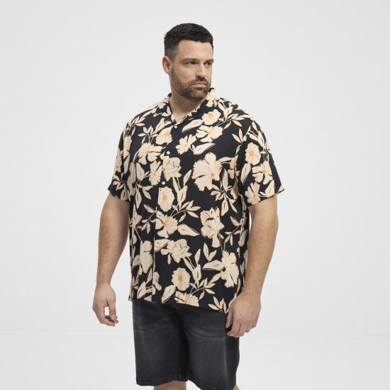 North Latitude Shirt Cuba Short Sleeve Navy - Skjortor - Stora skjortor - 2XL-8XL