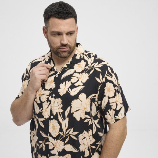 North Latitude Shirt Cuba Short Sleeve Navy - Skjortor - Stora skjortor - 2XL-8XL