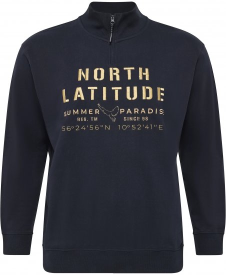 North Latitude Sweatshirt Half-Zip Navy - HERRKLÄDER MT-6XLT - Kläder för långa män