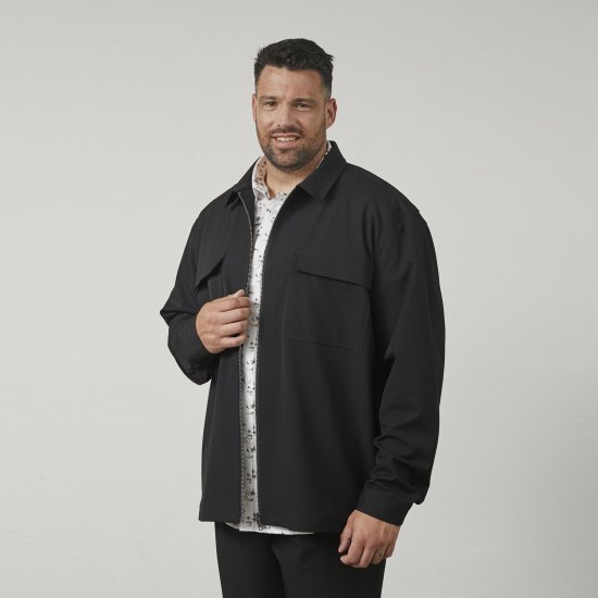 North Latitude 61106 Overshirt med Dragkedja i Kostymstil Svart - Jackor - Stora jackor - 2XL-12XL