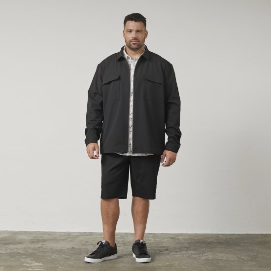 North Latitude 61106 Overshirt med Dragkedja i Kostymstil Svart - Jackor - Stora jackor - 2XL-12XL