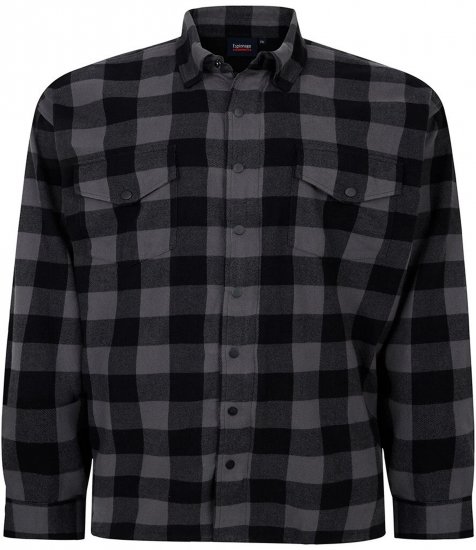 Espionage SH423 Checked Overshirt Black/Charcoal - Skjortor - Stora skjortor - 2XL-8XL