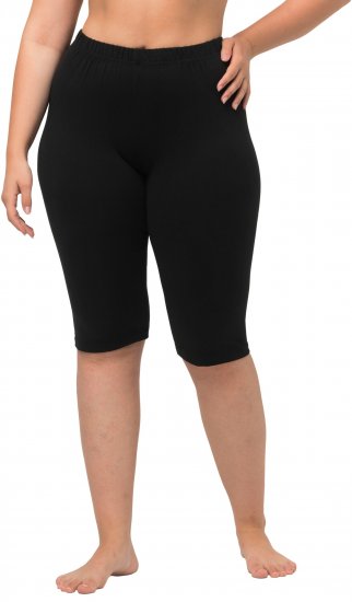 Ulla Popken Stretch Knit Bike Shorts Black - Jeans & Byxor i Stora Storlekar – Plus Size - 
