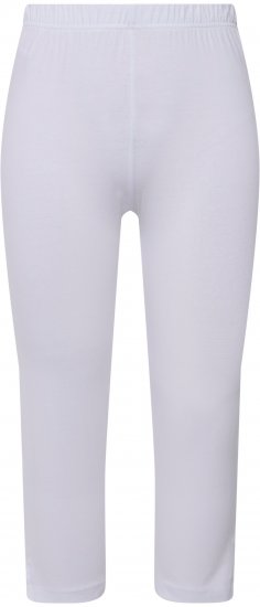 Ulla Popken Basic Stretch Knit Capris White - Jeans & Byxor i Stora Storlekar – Plus Size - 