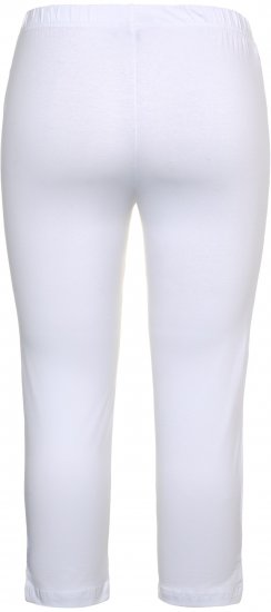Ulla Popken Basic Stretch Knit Capris White - Jeans & Byxor i Stora Storlekar – Plus Size - 