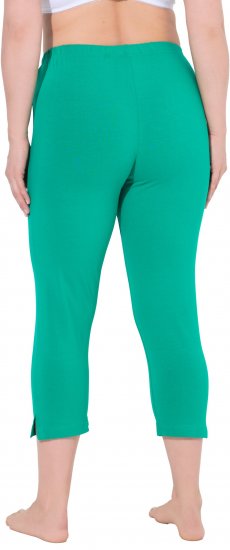 Ulla Popken Basic Stretch Knit Capris Green - Jeans & Byxor i Stora Storlekar – Plus Size - 
