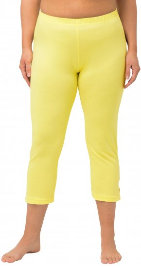 Ulla Popken Basic Stretch Knit Capris Yellow - Jeans & Byxor i Stora Storlekar – Plus Size - 
