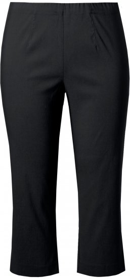 Ulla Popken Stretch Basic Bengaline Capri Pants Black - Jeans & Byxor i Stora Storlekar – Plus Size - 