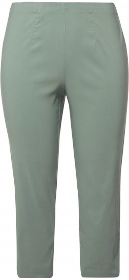 Ulla Popken Stretch Basic Bengaline Capri Pants Light Moss Green - Jeans & Byxor i Stora Storlekar – Plus Size - 