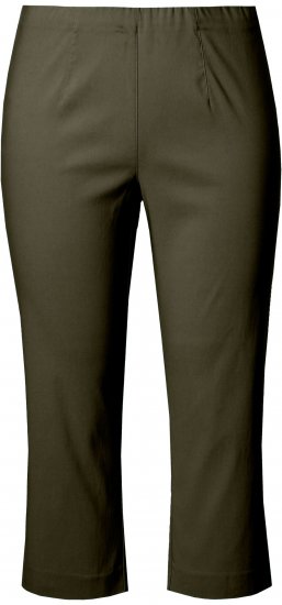 Ulla Popken Stretch Basic Bengaline Capri Pants Forest Forest Green - Jeans & Byxor i Stora Storlekar – Plus Size - 