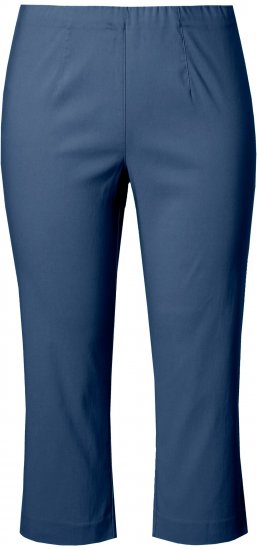 Ulla Popken Stretch Basic Bengaline Capri Pants Denim Blue - Jeans & Byxor i Stora Storlekar – Plus Size - 