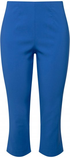 Ulla Popken Stretch Basic Bengaline Capri Pants Royal Blue - Jeans & Byxor i Stora Storlekar – Plus Size - 