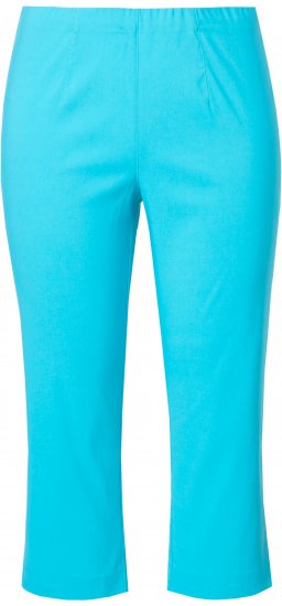 Ulla Popken Stretch Basic Bengaline Capri Pants Deep Aqua - Jeans & Byxor i Stora Storlekar – Plus Size - 