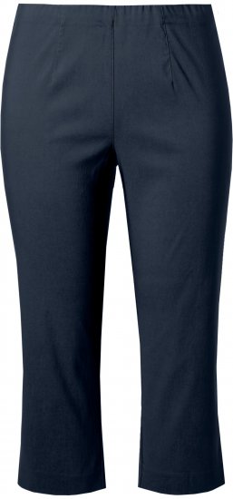 Ulla Popken Stretch Basic Bengaline Capri Pants Navy Blue - Jeans & Byxor i Stora Storlekar – Plus Size - 