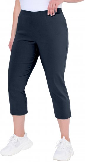 Ulla Popken Stretch Basic Bengaline Capri Pants Navy Blue - Jeans & Byxor i Stora Storlekar – Plus Size - 