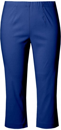Ulla Popken Stretch Basic Bengaline Capri Pants Blue - Jeans & Byxor i Stora Storlekar – Plus Size - 