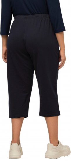 Ulla Popken Pull On Knit Elastic Waist Pocket Crop Pants Blue - Jeans & Byxor i Stora Storlekar – Plus Size - 