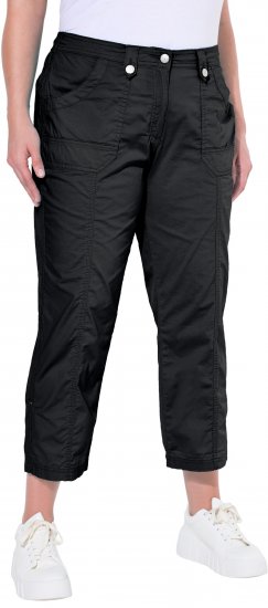 Ulla Popken Roll Tab Hem Stretch Cargo Pants Black - Jeans & Byxor i Stora Storlekar – Plus Size - 