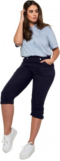 Ulla Popken Roll Tab Hem Stretch Cargo Pants Navy - Jeans & Byxor i Stora Storlekar – Plus Size - 