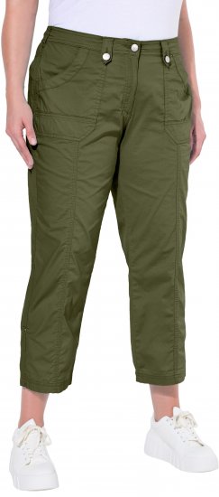 Ulla Popken Roll Tab Hem Stretch Cargo Pants Green - Jeans & Byxor i Stora Storlekar – Plus Size - 
