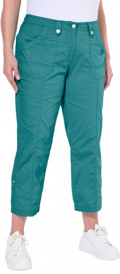 Ulla Popken Roll Tab Hem Stretch Cargo Pants Teal - Jeans & Byxor i Stora Storlekar – Plus Size - 