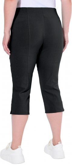 Ulla Popken Bengaline Elastic Waist Stretch Capri Pants Black - Jeans & Byxor i Stora Storlekar – Plus Size - 