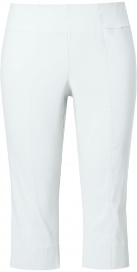 Ulla Popken Bengaline Elastic Waist Stretch Capri Pants Snow White - Jeans & Byxor i Stora Storlekar – Plus Size - 
