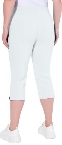 Ulla Popken Bengaline Elastic Waist Stretch Capri Pants Snow White - Jeans & Byxor i Stora Storlekar – Plus Size - 