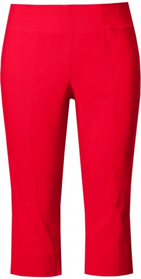 Ulla Popken Bengaline Elastic Waist Stretch Capri Pants Red - Jeans & Byxor i Stora Storlekar – Plus Size - 