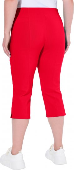 Ulla Popken Bengaline Elastic Waist Stretch Capri Pants Red - Jeans & Byxor i Stora Storlekar – Plus Size - 