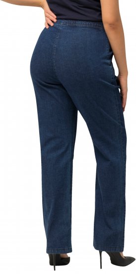 Ulla Popken Straight Leg Elastic Waist Mandy Fit Stretch Jeans Denim Blue - Jeans & Byxor i Stora Storlekar – Plus Size - 
