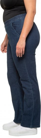 Ulla Popken Straight Leg Elastic Waist Mandy Fit Stretch Jeans Denim Blue - Jeans & Byxor i Stora Storlekar – Plus Size - 