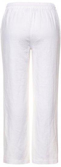Ulla Popken Drawstring Elastic Waist Mary Fit Linen Pants Snow White - Jeans & Byxor i Stora Storlekar – Plus Size - 