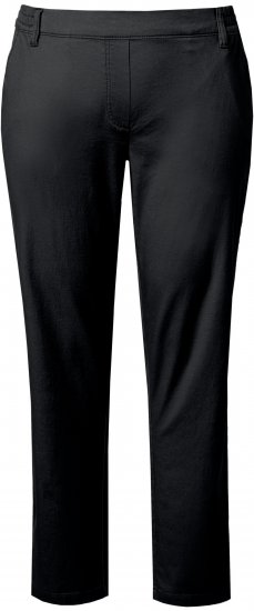 Ulla Popken Chino Elastic Waist Stretch Cotton Pants Black - Jeans & Byxor i Stora Storlekar – Plus Size - 