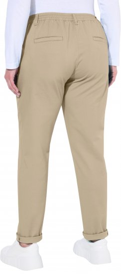 Ulla Popken Chino Elastic Waist Stretch Cotton Pants Brown - Jeans & Byxor i Stora Storlekar – Plus Size - 