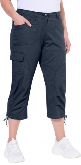Ulla Popken Stretch Cotton Cargo Crop Pants Navy - Jeans & Byxor i Stora Storlekar – Plus Size - 