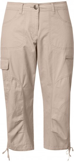 Ulla Popken Stretch Cotton Cargo Crop Pants Beige - Jeans & Byxor i Stora Storlekar – Plus Size - 