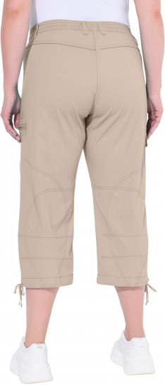 Ulla Popken Stretch Cotton Cargo Crop Pants Beige - Jeans & Byxor i Stora Storlekar – Plus Size - 