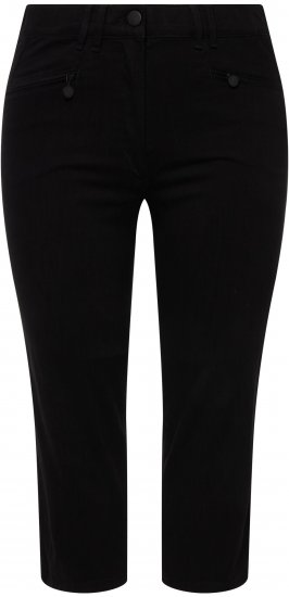 Ulla Popken Mony Stretch Capri Pants Black - Jeans & Byxor i Stora Storlekar – Plus Size - 