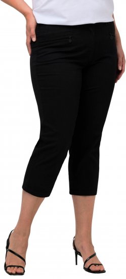 Ulla Popken Mony Stretch Capri Pants Black - Jeans & Byxor i Stora Storlekar – Plus Size - 