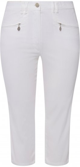 Ulla Popken Mony Stretch Capri Pants Snow White - Jeans & Byxor i Stora Storlekar – Plus Size - 